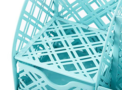 Exerz Mesh Desk Organizer 7 Compartments Metal Pen Holder Office Turquoise - color: F7 Turquoise