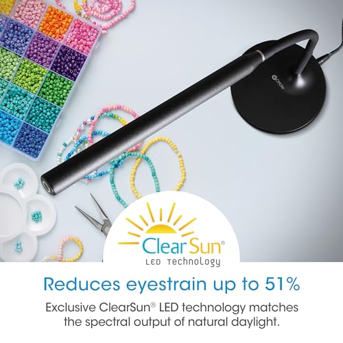 OttLite Extended Reach LED Desk Lamp, Black
