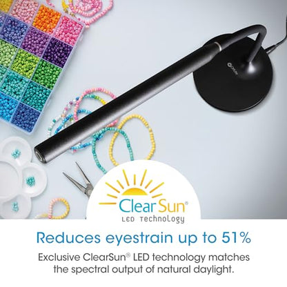 OttLite Extended Reach LED Desk Lamp, Black