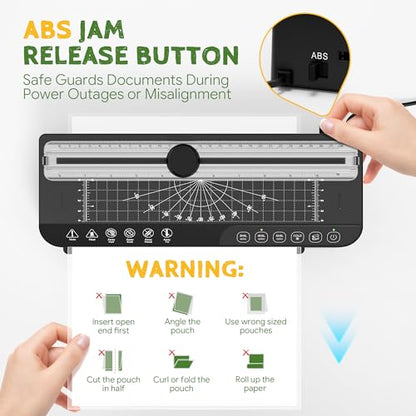 9-Inch Laminator Machine,A4 Cold & Thermal Laminator Machine,85-Second Quick Heat-Up,Thermal Lamination ABS Jam-Release,40 Pouches,Paper Cutter & Corner Rounder - Perfect for Teachers, Home & Office