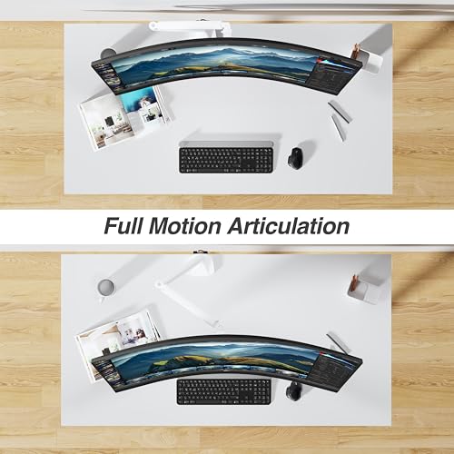 AVLT Single 17"-45" Monitor Arm Desk Mount Premium - White - color: White