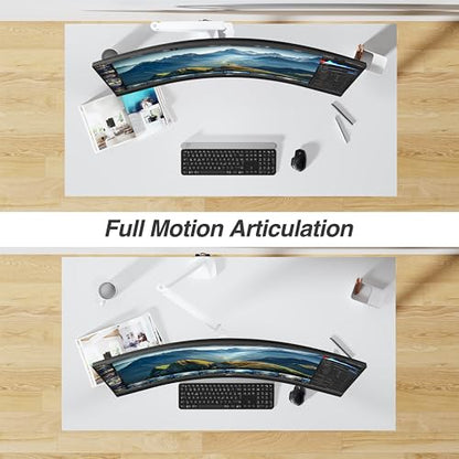 AVLT Single 17"-45" Monitor Arm Desk Mount Premium - White - color: White