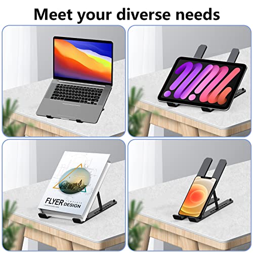 Tonmom Laptop Stand for Desk, Adjustable Laptop Riser, Black - color: Black