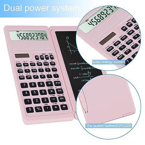 Pink Scientific Calculator for Students,Math Calculator with Notepad - color: PINK
