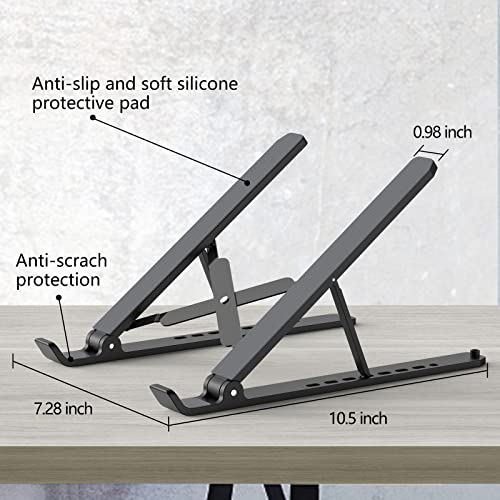 Tonmom Laptop Stand for Desk, Adjustable Laptop Riser, Black - color: Black