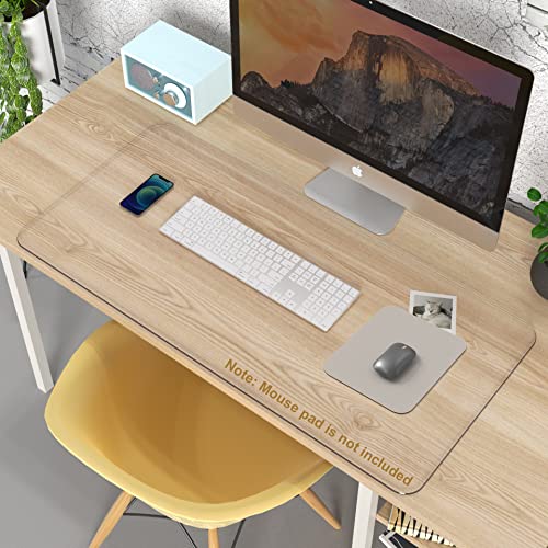 Oterri Clear Writing Desk Pad, 35.4’’x17” Heat Resistant Waterproof PVC Round Edge Durable Desk Protect Mat, Anti-Static Writing Mat Table Protector - size: 17" x 35.4"