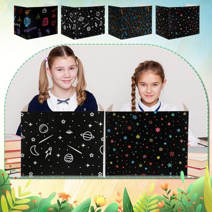 24 Pcs Privacy Folders for Students Testing, Vibrant, Black - color: Black, style: Vibrant