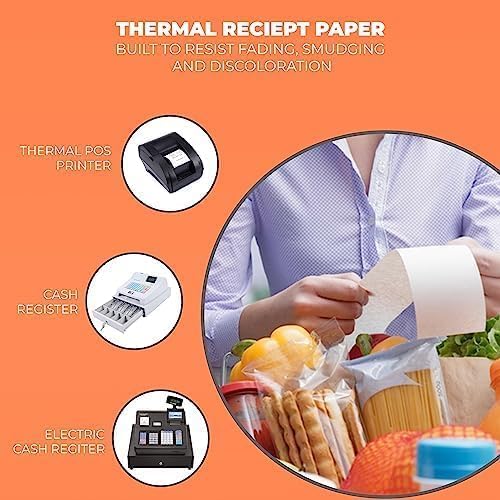 Thermal Credit Card Paper Rolls Printer Paper Receipts 3 1/8" 230' for Popular Credit Card Machines POS and Cash Registers BPA Free 50 Rolls - size: 3-1/8" x 230'