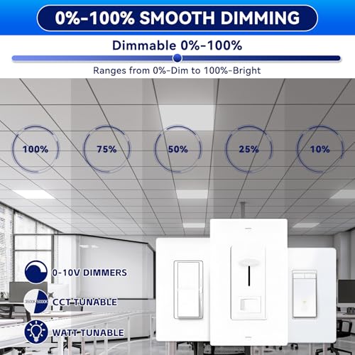 48Pack 2x4 LED Panel Light 5CCT Selectable Drop Ceiling Light Fixture - size: 48Pack, style: 2x4
