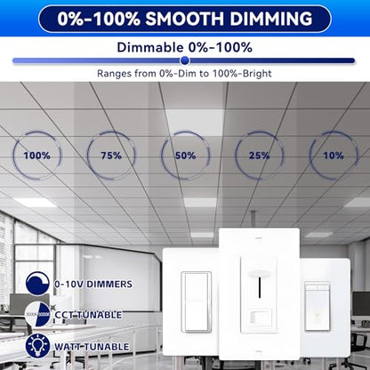48Pack 2x4 LED Panel Light 5CCT Selectable Drop Ceiling Light Fixture - size: 48Pack, style: 2x4