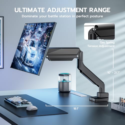 Heavy Duty Single Monitor Mount for 13"-49" Curved Screens with USB, Black - color: Black, style: with USB