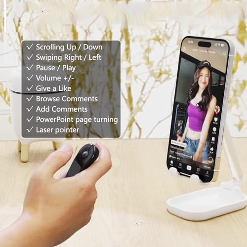 Bewinner Wireless Presenter Remote, Rechargeable Bluetooth Presentation Clicker with 2.4G USB Receiver for PC Laptop Meetings Teaching (Black) - color: Black