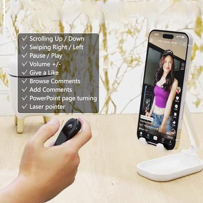 Bewinner Wireless Presenter Remote, Rechargeable Bluetooth Presentation Clicker with 2.4G USB Receiver for PC Laptop Meetings Teaching (Black) - color: Black