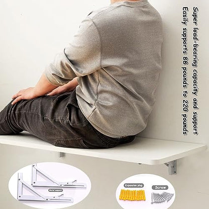 Folding Wall Table Wall Mounted Folding Table Wall Folding Table Drop Down Wall Mounted Table Suitable for Office Study Bedroom Kitchen Dining Room Laundry And Other Places Black 39.4"D x 11.8"W - color: Black, size: 39.4in D x 11.8in W