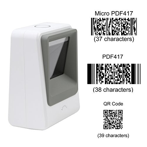 TEEMI TMSL-60 1D/2D Barcode Scanner, USB Hands-Free Desktop, White - color: White