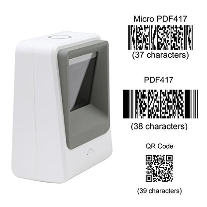 TEEMI TMSL-60 1D/2D Barcode Scanner, USB Hands-Free Desktop, White - color: White
