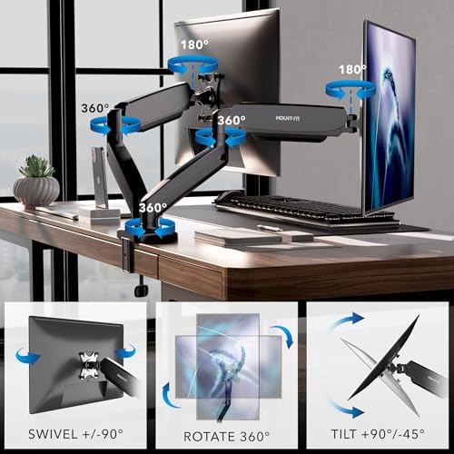 Mount-It! Dual Monitor Desk Mount, 13-32", 17.6 lbs Each