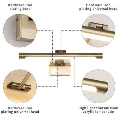 Joosenhouse LED Picture Lights for Paintings Bronze Finish 16.53" Long Swing Arm Display Wall Art Light 7W Gallery Hallway Lighting Over Pictures,Hardwired Connection 3000K - color: Antique Bronze, size: Dimmable 16.53" Long