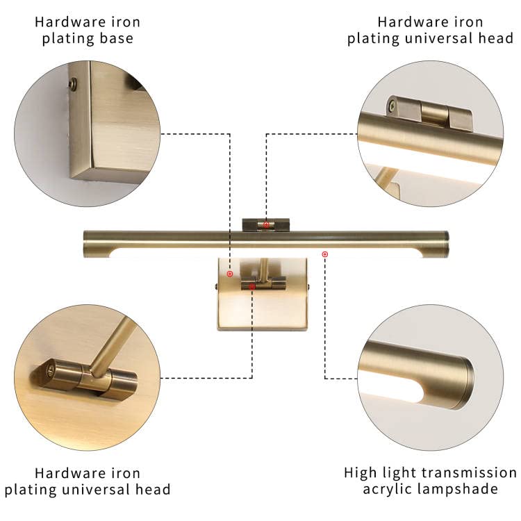 Joosenhouse LED Picture Lights for Paintings Bronze Finish 16.53" Long Swing Arm Display Wall Art Light 7W Gallery Hallway Lighting Over Pictures,Hardwired Connection 3000K (Pack of 2) - color: Antique Bronze, size: Dimmable 16.53" Long (Pack of 2)
