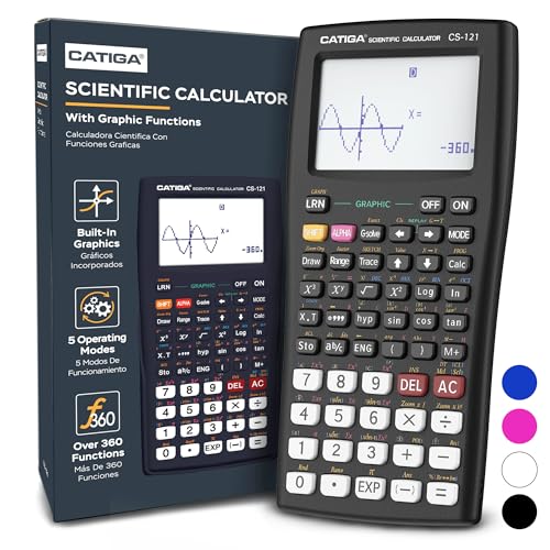 CATIGA Scientific Calculators with Graphic Functions, Graphing Calculators with Multiple Modes, Scientific Calculators for Students, High School or College Courses, Calculadora Cientifica, CS-121 - color: Graphite Black