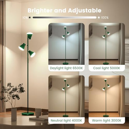 SIBRILLE 36W LED Tree Floor Lamp with Remote for Living Room Bedroom - color: Green