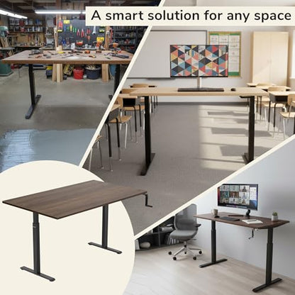 Mount-It! Hand Crank Standing Desk, 55" One-Piece Adrift Top, 132 lbs - color: Adrift