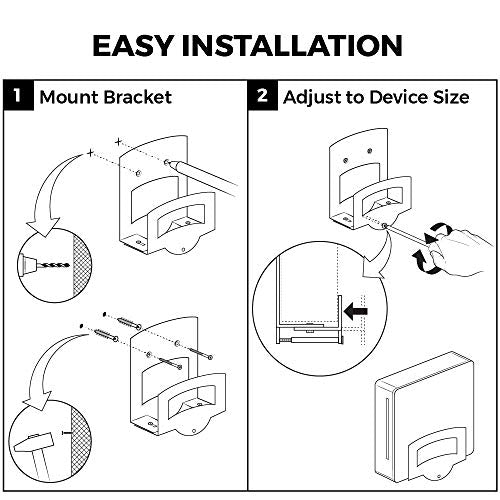 HumanCentric Cable Box & Modem Mount | Adjustable Wall Mount | For Small & Wide Devices, Cable Boxes, Modems, DVD Players, Streaming Media Devices, Mount Behind TV, Hardware Included - size: Small and Wide
