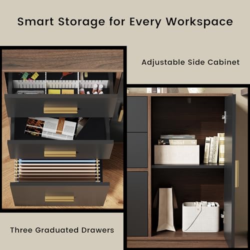 ModernMate Office Storage Cabinet with 3 Drawers, Filing Cabinet for Office
