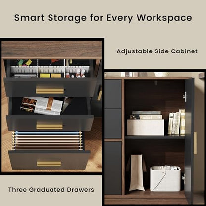 ModernMate Office Storage Cabinet with 3 Drawers, Filing Cabinet for Office
