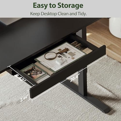 Agilestic 48 * 24 Inch Electric Standing Desk with Under Drawers, Black - color: Basic Black, size: 48x24 Inch