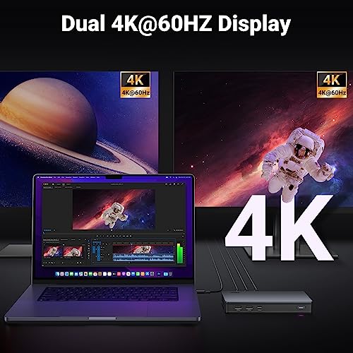 UGREEN USB C DisplayLink Docking Station, Dual 4K@60Hz, Driver Required