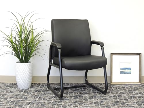 Boss Office Products Heavy Duty Caressoft Guest Chair in Black, 350 lbs. (B709) - style: Modern