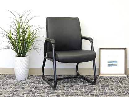 Boss Office Products Heavy Duty Caressoft Guest Chair in Black, 350 lbs. (B709) - style: Modern