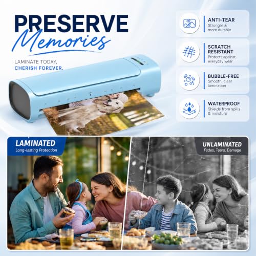 13 Inch Laminator Machine, 11x17 Hot & Cold Thermal Laminator, A3 11-in-1 Laminating Machine with 30 Sheets, 60s Warm-Up, Never-Jam Design Lamination for Teachers, Home, School & Office -Blue - color: Blue