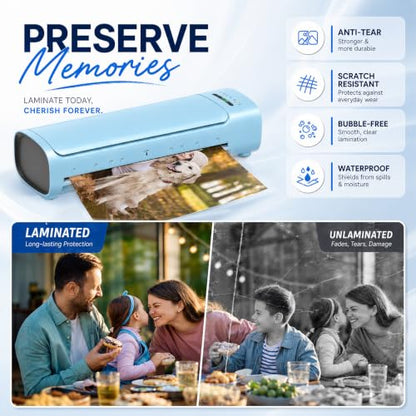 13 Inch Laminator Machine, 11x17 Hot & Cold Thermal Laminator, A3 11-in-1 Laminating Machine with 30 Sheets, 60s Warm-Up, Never-Jam Design Lamination for Teachers, Home, School & Office -Blue - color: Blue
