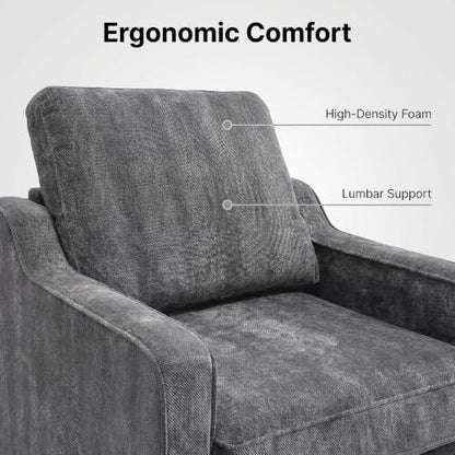 Dark Grey Accent Chairs Set of 2, Comfy Arm Chairs for Living Room, Office | STHOUYN Club Chair, Reading Chairs for Bedroom, Waiting Area Seating, Small Space Office Chairs, Supportive Wide Seat - color: Dark Gray