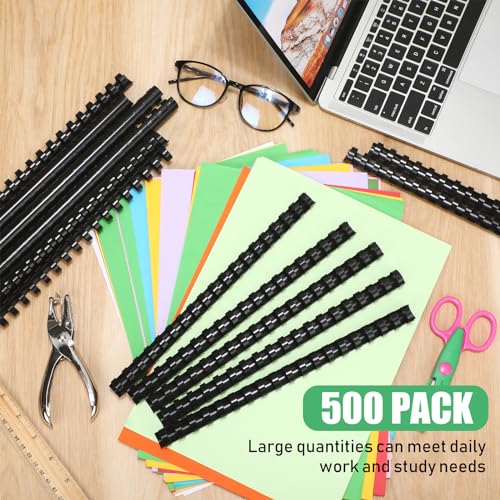 Maitys 300 Pcs Plastic Binding Combs Bulk 19 Ring Comb Spines Letter Size Spiral Binding for Notebook Calendar Picture(5/8 Inch,Black) - color: Black, size: 5/8 Inch