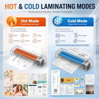 13 Inch Laminator Machine with 30 Laminating Sheets, A3 11-in-1 Hot & Cold Thermal Laminator for Teachers, 60S Fast Warm-Up, 450mm/min, Never-Jam Design Laminate for Home, Office, School -White