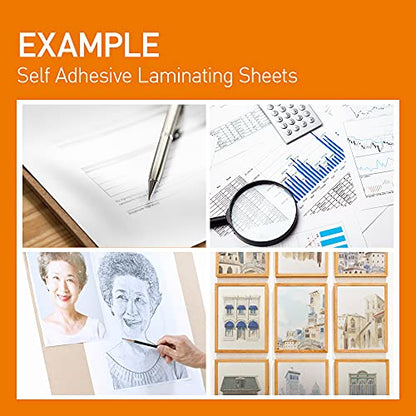 VIOLETTO Self-Seal Cold Laminating Sheets, 8.7x12.2 in, 4 Mil, 50 Pack | 50 self-seal cold laminating sheets, 8.7x12.2 in, 4 mil. No machine or heat needed. Fits letter documents; peel and press. - size: 50 sheets