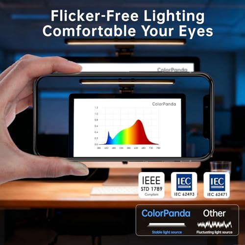 Monitor Light Bar (Black) - Computer Monitor Lamp for Home Office Gaming,Eye-Care LED Screen Bar, Touch Control USB Reading Desk Lamp for Flat & Curved Monitor - style: Touch+Sensor