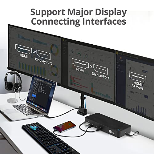 SIIG DisplayLink USB-C Dock, Triple 4K60Hz, 100W PD, JU-DK0P11-S1 - style: Triple 4K Display