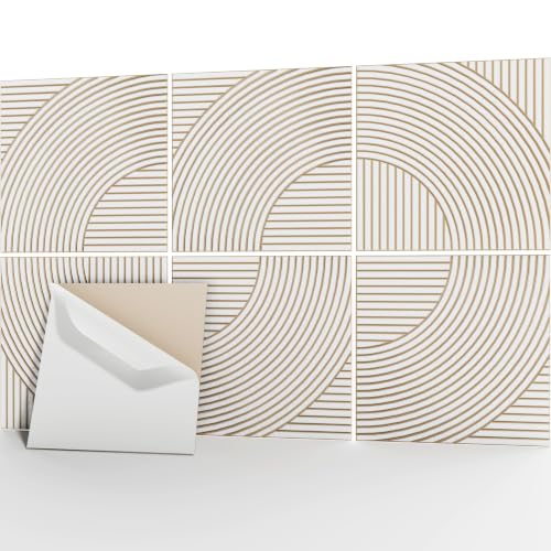 Acoustic Wall Panels 23.62 x 23.62 Inch, 6 PCS Felt Acoustic Panels for Wall Decor, Noise Reduction & Echo Control Sound Panels, Decorative Wall Panels for Home Office Studio, Oat White - color: Arc Motion