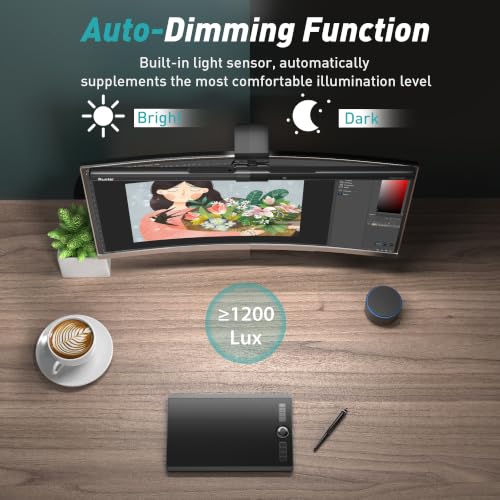 Quntis Monitor Light Bar with Remote Control, Fit for Curved/Flat Monitor, Eye-Care USB Computer Lamp Dimmable Screen Light Bar with Auto-Dimming, No Glare Home Office Gaming Desk Lamp - style: ScreenLinear PRO+