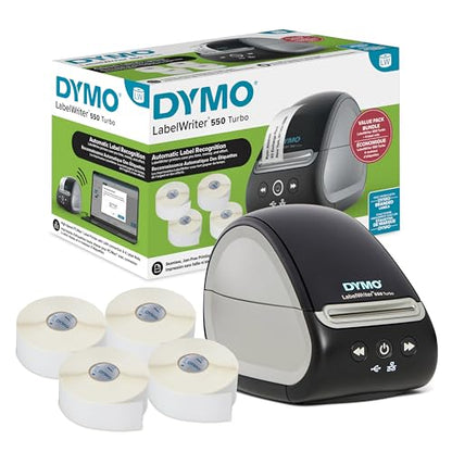 DYMO LabelWriter 550 Turbo Label Printer Bundle Label Maker with Direct Thermal Printing Automatic Includes Address Labels Multipurpose Labels Durable Multipurpose - style: 550 Turbo Bundle
