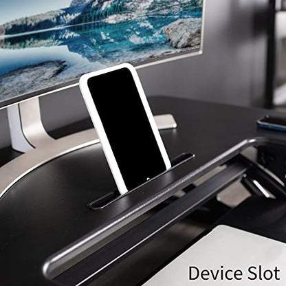 VIVO 36 inch Height Adjustable Stand Up Desk Converter, V Series, Quick Sit to Stand Tabletop Dual Monitor Riser Workstation, Black, DESK-V000V | Height Adjustable, Stand Up Desk Riser, Wide Keyboard Tray, Dual Monitor and Laptop Workstation, Black Frame,