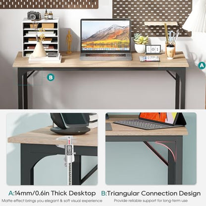 BestOffice Computer Desk,Home Office Desk, Modern Simple Style for Home Office Study Writing (Nature, 39 Inch) - color: Nature, size: 39 Inch