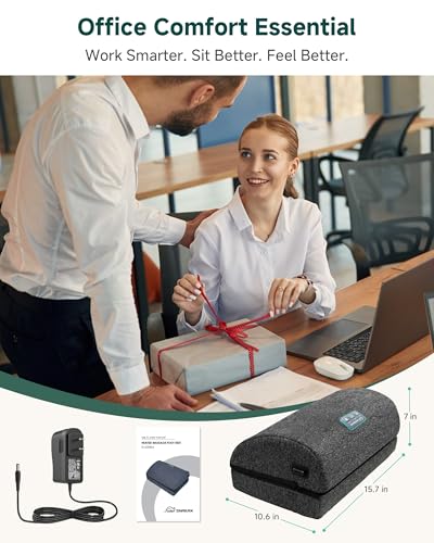 Snailax Heated Foot Rest for Under Desk at Work, Foot Stool with Vibration Massage, 3 Heat Levels, Ergonomic Memory Foam Feet Warmer Heater - color: B.black