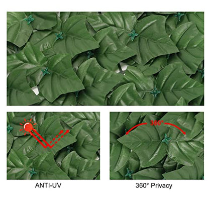 Artifical Ivy Privacy Fence Screen, 47.2x157.5in(51sqft) Faux Ivy Vine Leaf | Artificial Hedges Greenery Backdrop Wall for Balcony Indoor Outdoor Garden Fence Decor - size: 47.2x157.5(51sqft)
