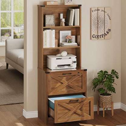 SEDETA 2 Drawer File Cabinet with Lock fits Legal/Letter/A4 Size - color: Brown, size: 2 Drawers
