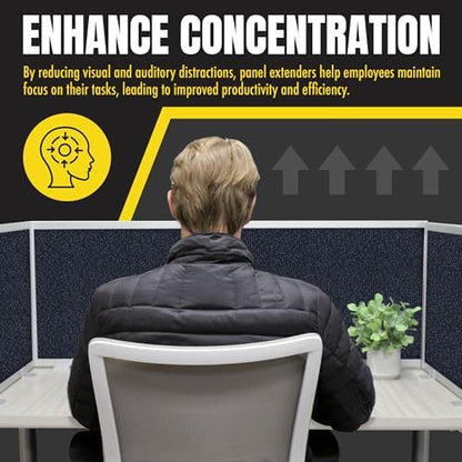OBEX Acoustic Mounted Screen Privacy Panel Table Top Separator, Sound Blocking Desk Divider (Slate, 18" X 36") - color: Slate, size: 18"H X 36"W